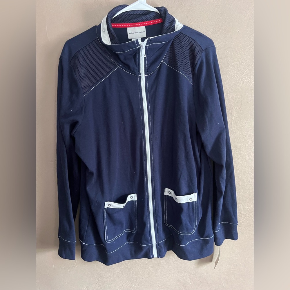 Alfred Dunner Dark Blue Jacket with Light Accents